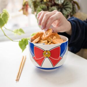 Sailor Moon Japanese Dinnerware Set | 16-Ounce Ramen Bowl, Chopsticks