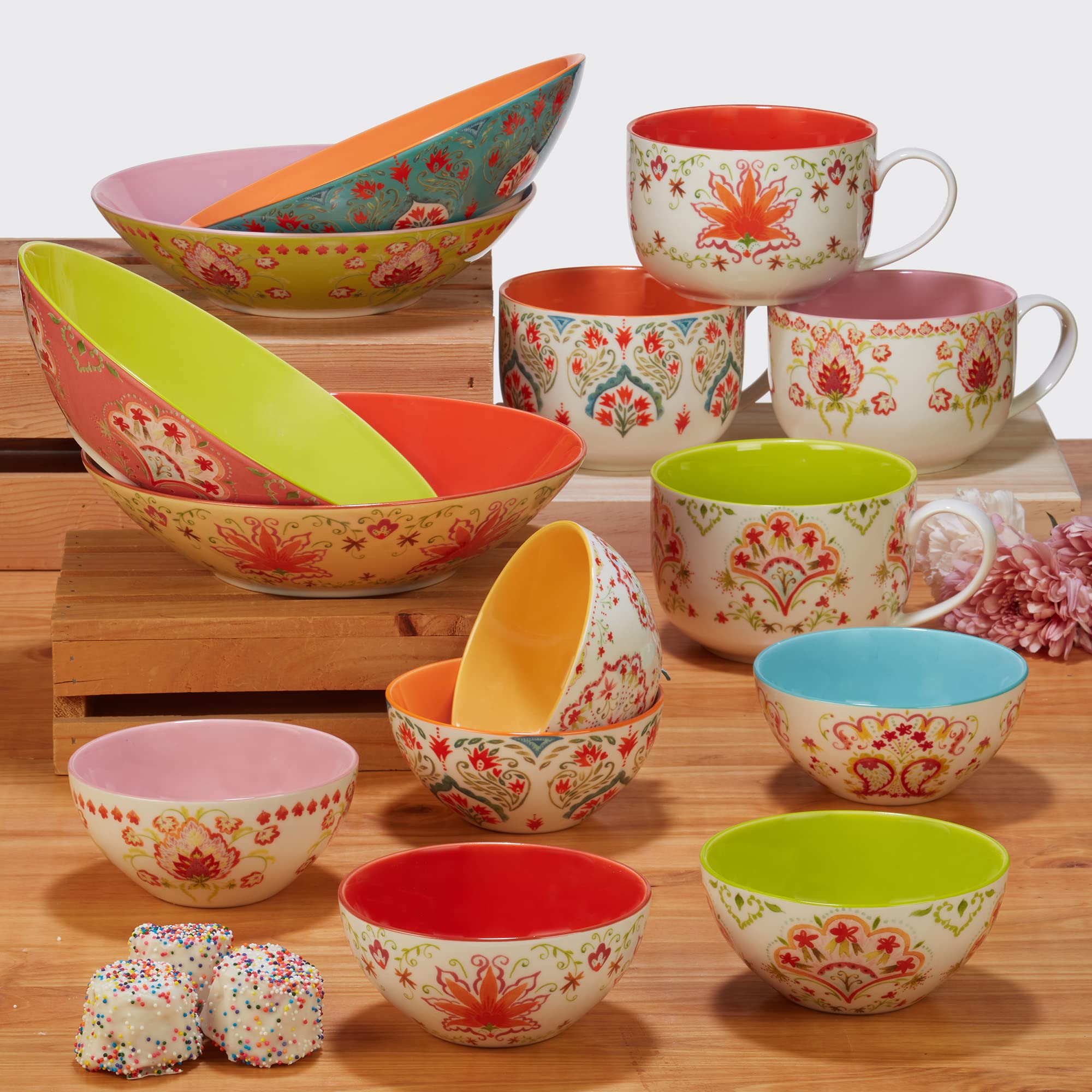 Certified International Francesca All Purpose 26 oz. Bowls, Set of 6 Assorted Designs