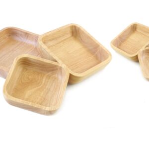 lheng wooden bowl bamboo bowls versatile usage great for salad soup cereal fruits nuts food side dishes - decorative modern serving bowls for home & kitchen salad bowl 18cmx4.5cm