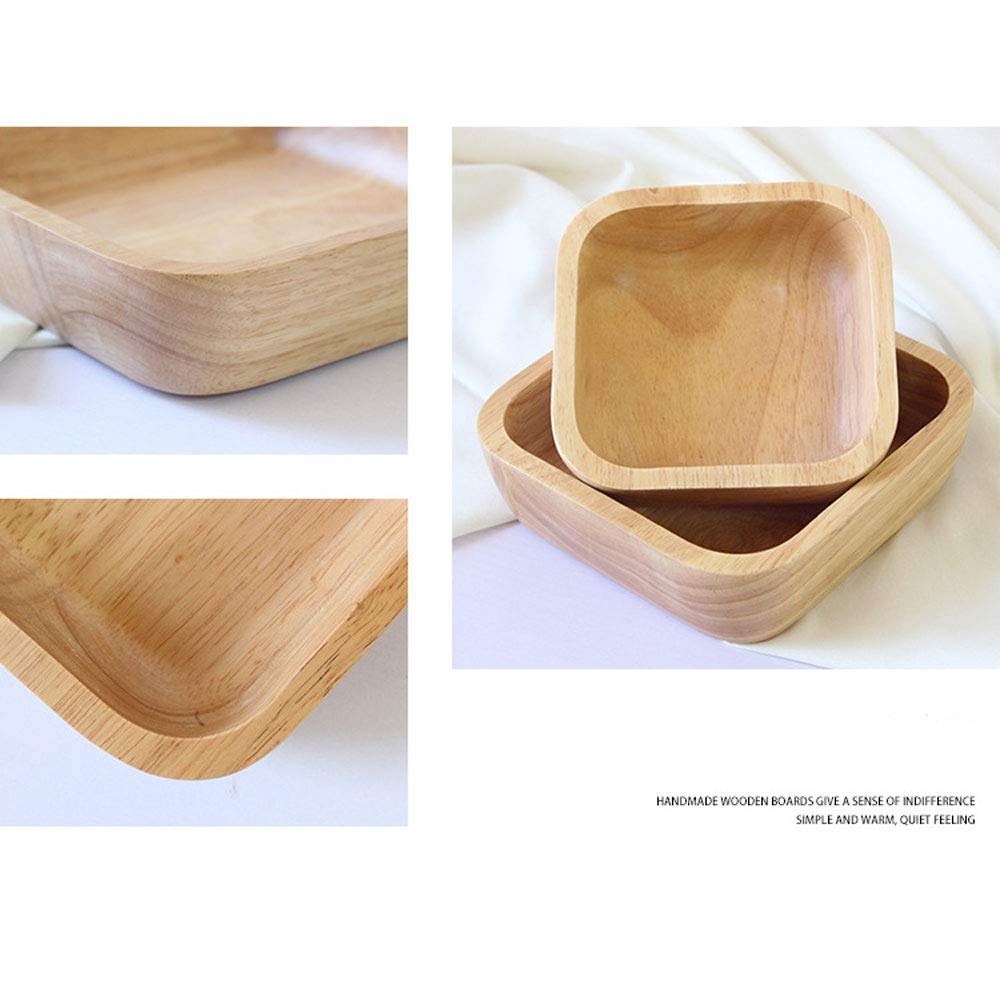 Lheng Wooden Bowl Bamboo Bowls Versatile Usage Great For Salad Soup Cereal Fruits Nuts Food Side Dishes - Decorative Modern Serving Bowls For Home & Kitchen Salad bowl 18cmx4.5cm