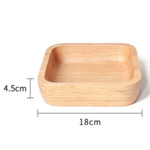 Lheng Wooden Bowl Bamboo Bowls Versatile Usage Great For Salad Soup Cereal Fruits Nuts Food Side Dishes - Decorative Modern Serving Bowls For Home & Kitchen Salad bowl 18cmx4.5cm