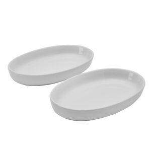 pfaltzgraff burrito oval set of 2 bowls, 9.75-inch, white
