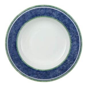 villeroy & boch costa rim soup, 9 in, white/blue/green