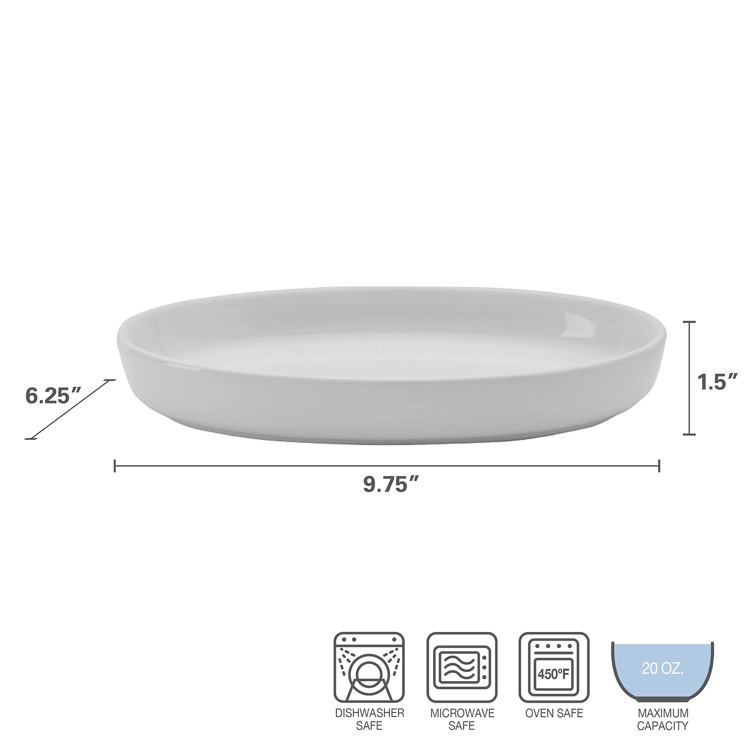 Pfaltzgraff Burrito Oval Set of 2 Bowls, 9.75-Inch, White