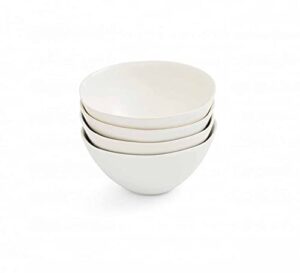 portmeirion sophie conran arbor organic shape stoneware all purpose bowls 6 inch set of 4 - dishwasher & microwave safe for serving cereal, soup, salad, rice, snacks & more (creamy white)