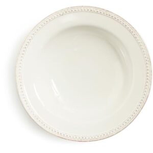 sur la table pearl stoneware soup plate, white