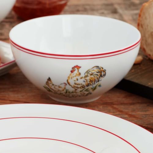 Sur La Table Farmhouse Rooster Cereal Bowl, White