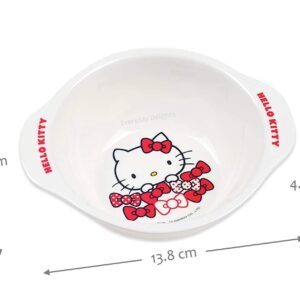 Everyday Delights Hello Kitty Red Dinnerware Flatware Meal Set – Plate Bowl Cup Spoon, 4 pieces