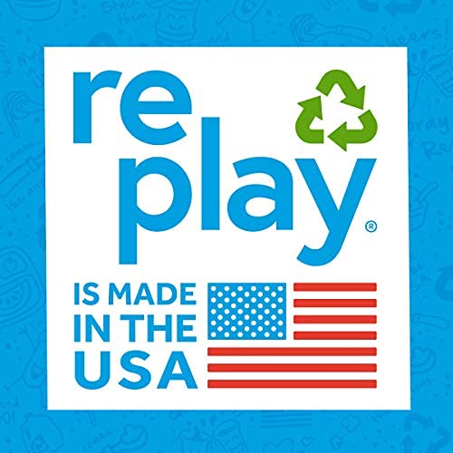 Re-Play Made in USA 12 Oz. Reusable Plastic Bowls, Set of 5 - Dishwasher and Microwave Safe Bowls for Snacks and Everyday Dining - Toddler Bowl Set 4.9" x 4.9" x 1.8" The Blues