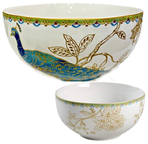 222 Fifth Replacement 5.5 " Diameter Salad Cereal Bowl PEACOCK GARDEN (quantity: 1 New Bowl)