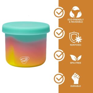 Silipint: Silicone 10oz Lidded Bowls: 2 Pack Aurora - Unbreakable, Flexible, Microwave-Oven-Dishwasher, Seasonal Color