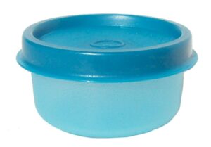 tupperware smidget tiny treasure mini bowl in sheer blue with peacock blue seal