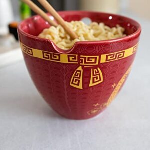 Boom Trendz Year Of The Rabbit Chinese Zodiac Ceramic Dinnerware Set Includes 16 Ounce Ramen Noodle Bowl and Red One Size