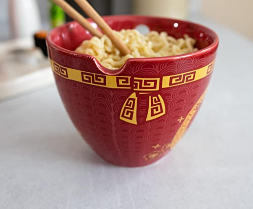 Boom Trendz Year Of The Rabbit Chinese Zodiac Ceramic Dinnerware Set Includes 16 Ounce Ramen Noodle Bowl and Red One Size