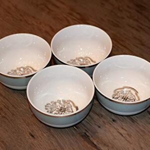 Harry Potter Hogwarts Emblem White & Grey Ceramic Bowl Collection | Featuring The Hogwarts School Crest | Set of 4 Identical Bowls