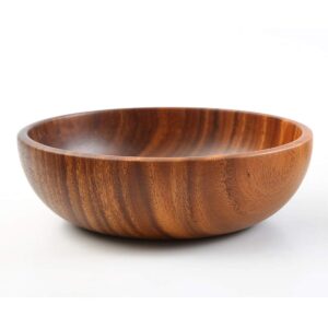 acacia wooden salad bowls 9.5 inches , fruit salad vegetables bowls, wooden serving bowl (single bowl)