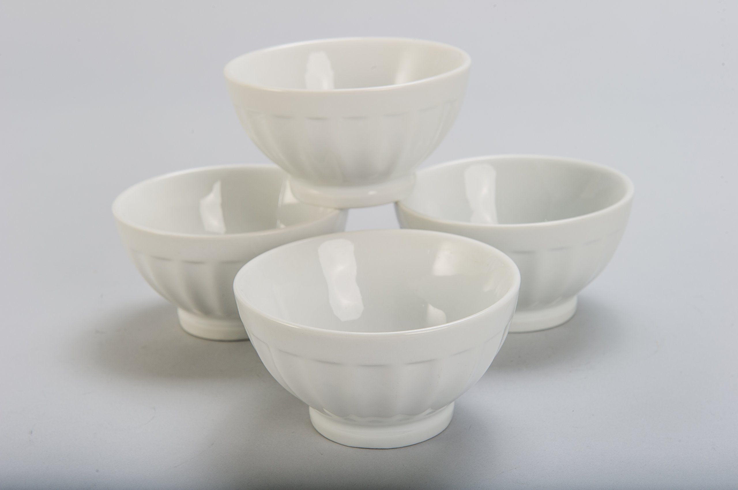 BIA Cordon Bleu 16-Ounce Fluted Bowl, Set of 4, White (900107S4SIOC)