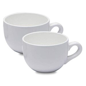 serami oversized ceramic coffee mug with handle - large 22 oz coffee cup, perfect for latte, cappuccino, soup, cereal - ideal for everyday use - ceramic bowl set, large coffee mug set (white 2 pack)
