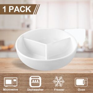 Cinf Ceramic Cereal Bowl 3 Section Separate Milk Keeps Fresh Crunchy Microwave Safe Anti Soggy Ice Cream Topping Yogurt Fries Ketchup Soup Salad Dessert Bowls Gifts