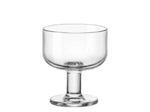 bormioli rocco hosteria set of 6 stackable dessert cups, 8 oz. clear tempered glass, made in italy.