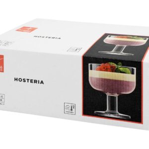 Bormioli Rocco Hosteria Set Of 6 Stackable Dessert Cups, 8 Oz. Clear Tempered Glass, Made In Italy.