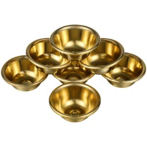 Alipis Yoga Accessories Tibetan Bowl Tibetan Bowl 21 Pcs Copper Offering buddhist offering cup Water Offering Bowl Offering Cup Bowl Set Buddhist Tibetan Bowl Altar Bowl Yellow Decor