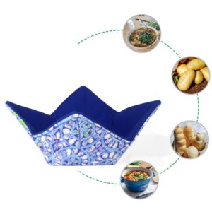 ZUYYON 2Pcs Bowl Huggers Microwave Safe Hot Bowl Holder Hot Soup Bowl Potholders To Keep Your Hands Cool and Your Food Warm Multipurpose Bowl Cozies for Soup, Rice and Pasta Bowls(Blue)