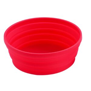 ecoart silicone expandable collapsible bowl for travel camping hiking (red(l))