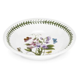 portmeirion botanic garden low serving bowl | 10.5 inch pasta bowl with assorted motifs | made in england from fine earthenware | microwave and dishwasher safe