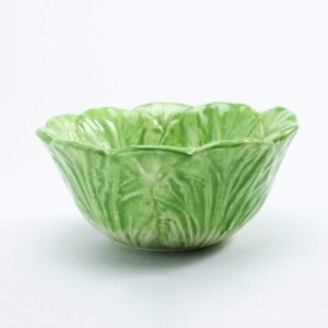 UPKOCH Kids Ceramic Bowl Chinese Cabbage Design Food Bowls Container for Dessert Fruit Salad (Green)