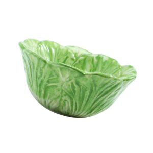 UPKOCH Kids Ceramic Bowl Chinese Cabbage Design Food Bowls Container for Dessert Fruit Salad (Green)