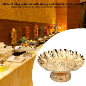 Decorative Tray Decor, Small Decorative Tray High Capacity Delicacy Offering Bowl Decorative Plate for Placing Fruit Worship Buddha(press 7 Inch Lace Heavy Fruit Plate)