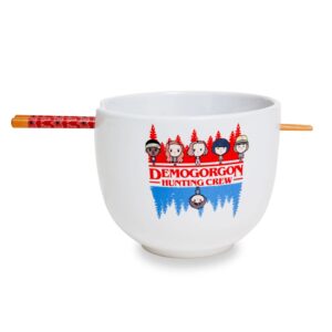 Stranger Things Demogorgon Hunting Crew 20-Ounce Ramen Bowl and Chopstick Set