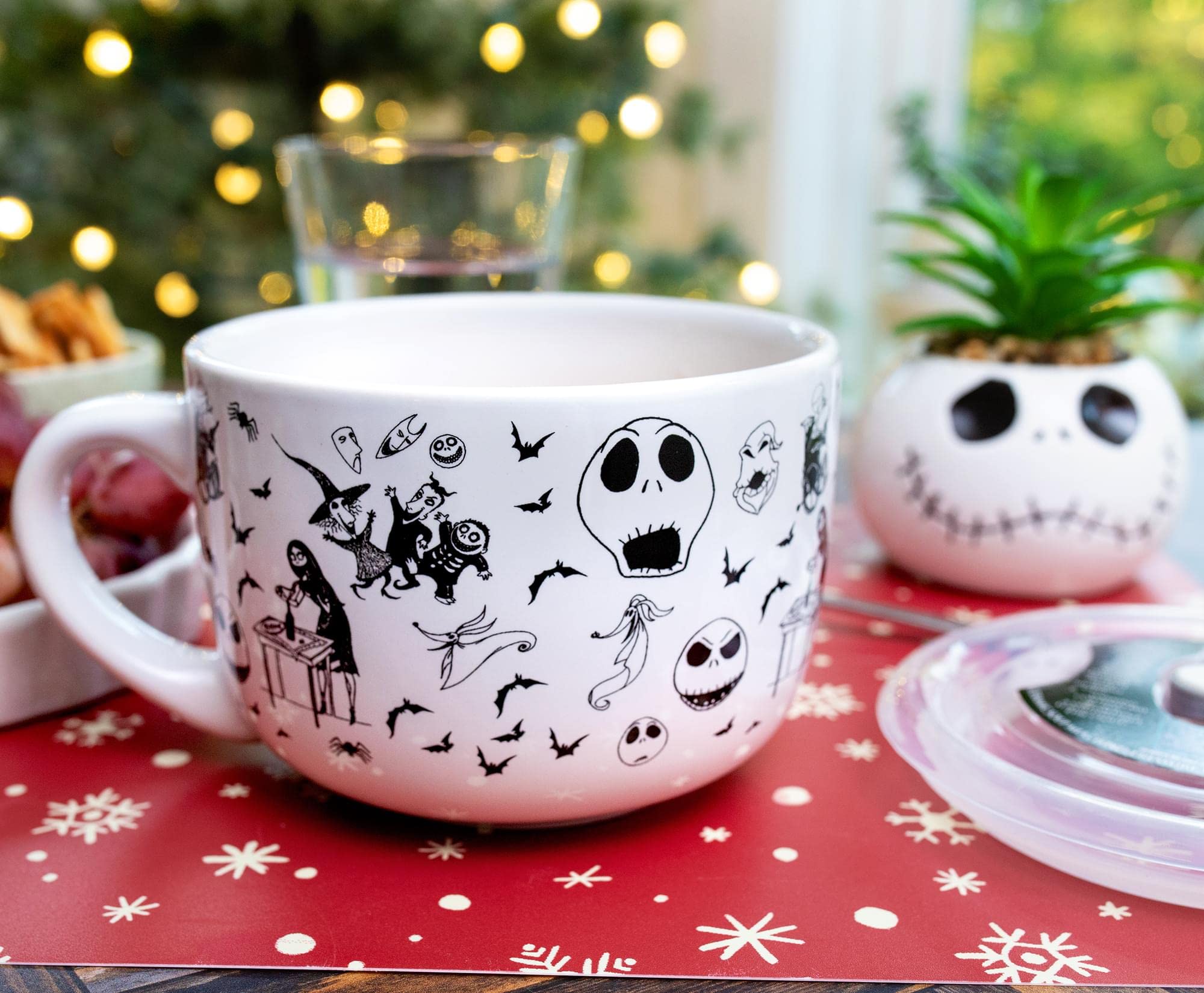 Disney The Nightmare Before Christmas Scary Citizens Ceramic Soup Mug With Lid