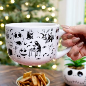 Disney The Nightmare Before Christmas Scary Citizens Ceramic Soup Mug With Lid