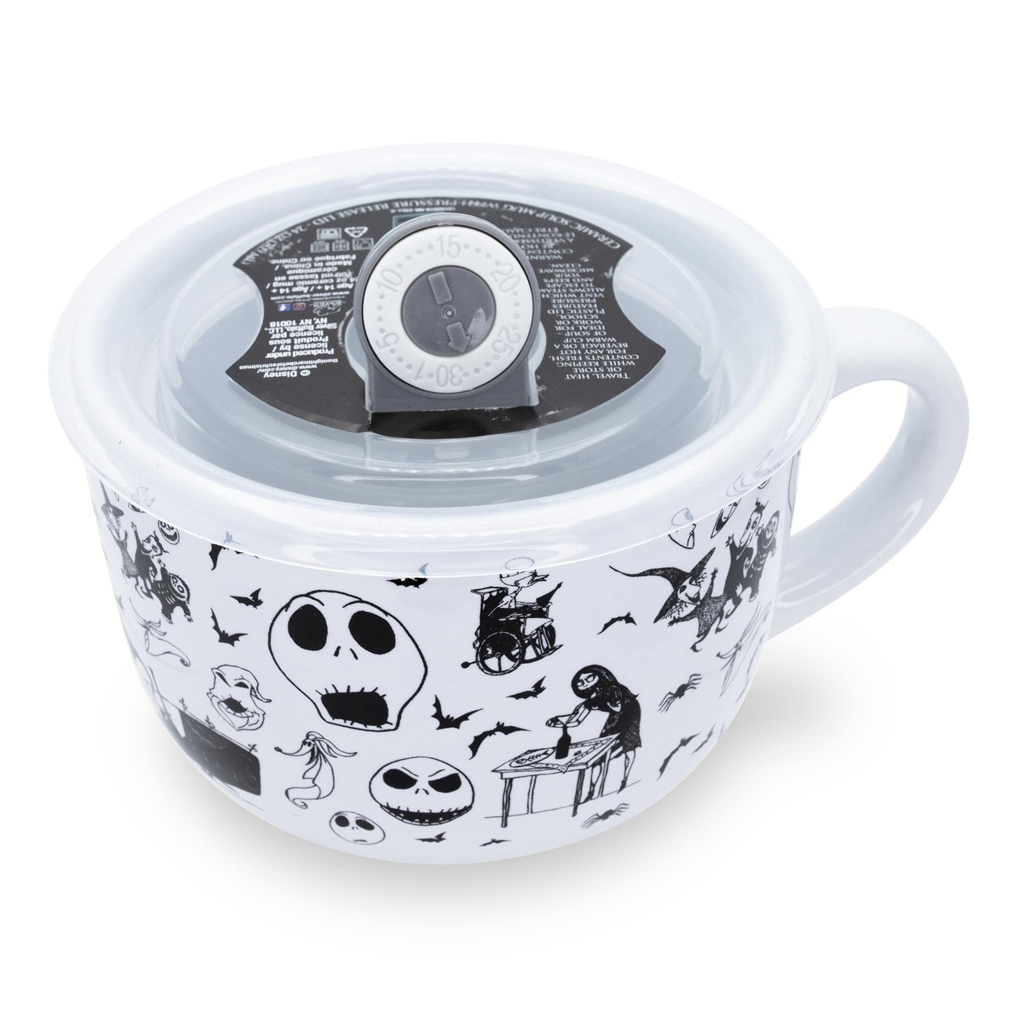 Disney The Nightmare Before Christmas Scary Citizens Ceramic Soup Mug With Lid