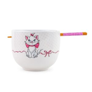 disney the aristocats marie 20-ounce ceramic ramen bowl and chopstick set