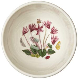 portmeirion botanic garden collection small bowls | set of 4 bowls with cyclamen motif | 3.75 inch bowls | made from porcelain | microwave and dishwasher safe