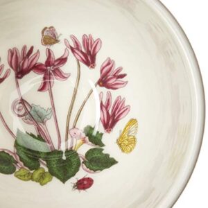 Portmeirion Botanic Garden Collection Small Bowls | Set of 4 Bowls with Cyclamen Motif | 3.75 Inch Bowls | Made from Porcelain | Microwave and Dishwasher Safe