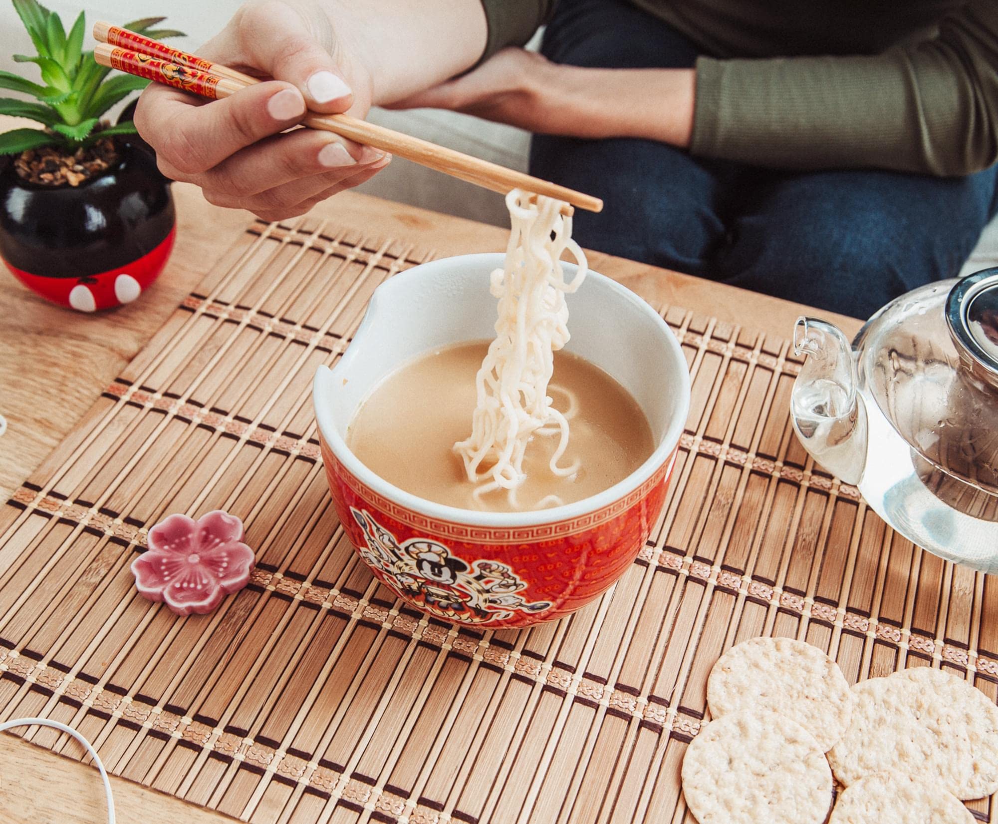 Disney Mickey Mouse Wild Wok 20-Ounce Ramen Bowl and Chopstick Set