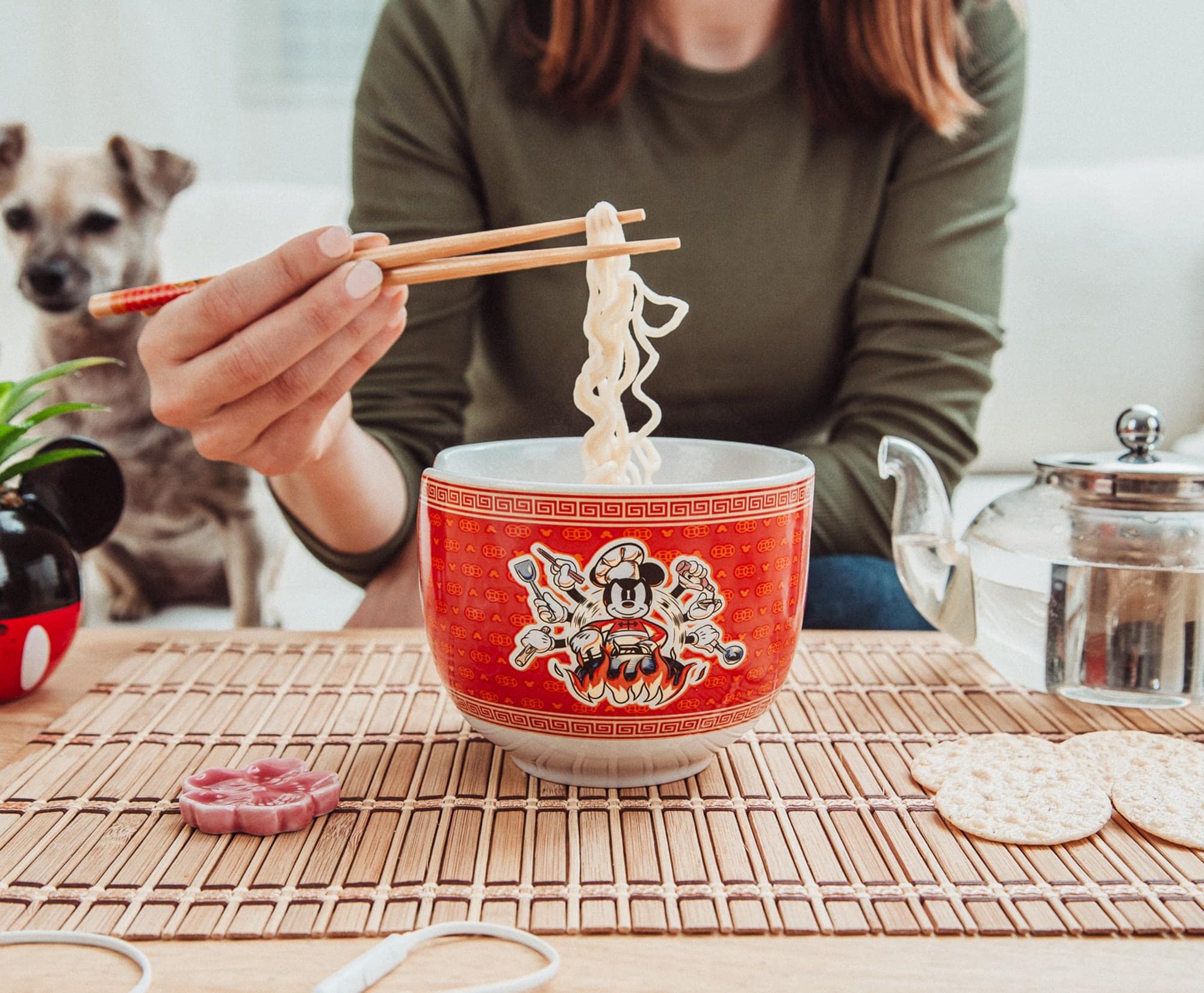 Disney Mickey Mouse Wild Wok 20-Ounce Ramen Bowl and Chopstick Set