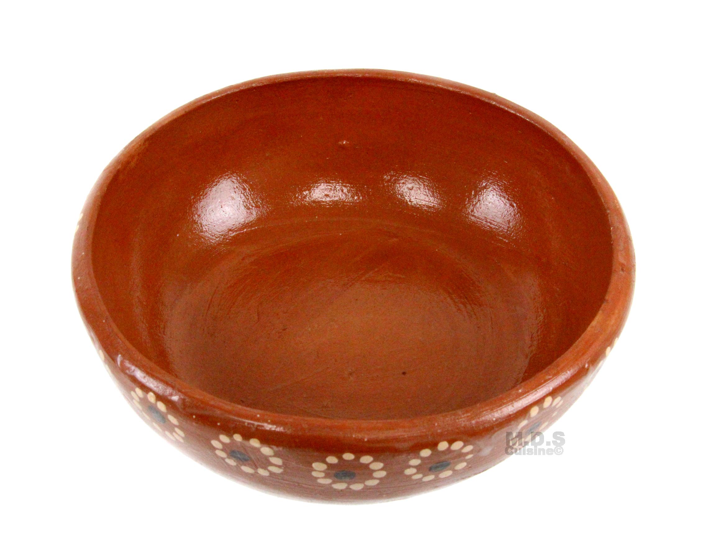 Ematik Plato Pozolero Bowl De Barro Mexican Artisan Floral 100% Clay Soup Pozole Menudo Caldo Bowls