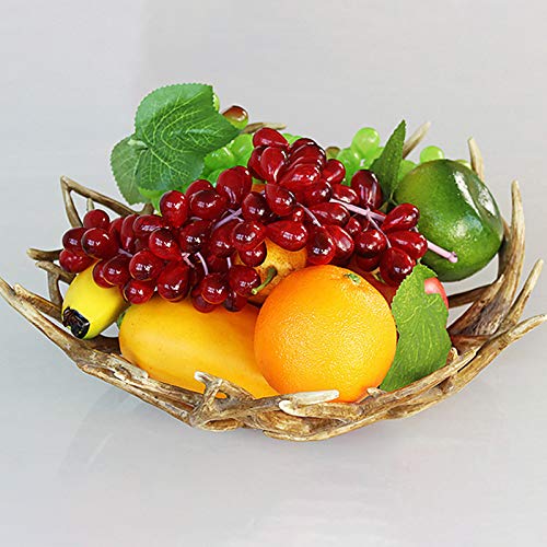 MOCOHANA® Deer Antlers Fruit Basket Bowl Fruit Holder Stand Vegetables Basket Serving Basket Kitchen Storage Rack Display Container Decorative Gift Tray Snack Display Stand Home Decor