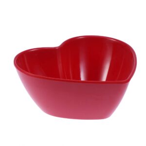 bsetonzon 1pc heart shaped salad bowl/cereal bowls/soup bowls/small rotating pot dish for household party (red)