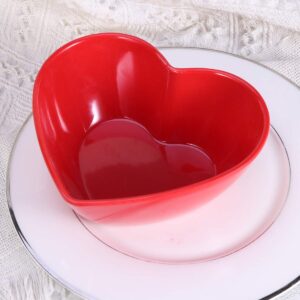 BSETONZON 1pc Heart Shaped Salad Bowl/Cereal Bowls/Soup Bowls/Small Rotating Pot Dish for Household Party (Red)