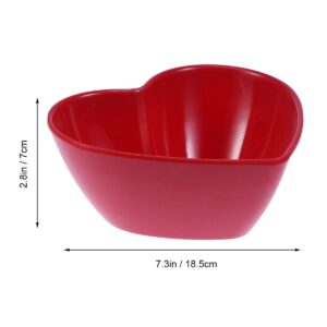 BSETONZON 1pc Heart Shaped Salad Bowl/Cereal Bowls/Soup Bowls/Small Rotating Pot Dish for Household Party (Red)