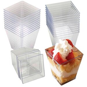 z-color 50pcs 4oz embellish crystal clear hard plastic dessert cups with spoons