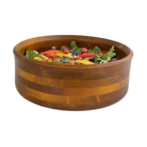 Woodard & Charles Wood Serving Bowls for Salad, Snack, Fruit, Chips, or Candy (13" x 5" Bowl with Servers)