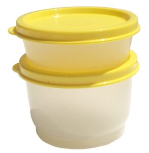 tupperware snack cup and half size snack cup small bowl set yellow seals