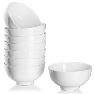 DOWAN 10 OZ White Small Bowls Dessert Bowls + 10 Ounce Rice Bowls Ice Cream Bowls Set of 8